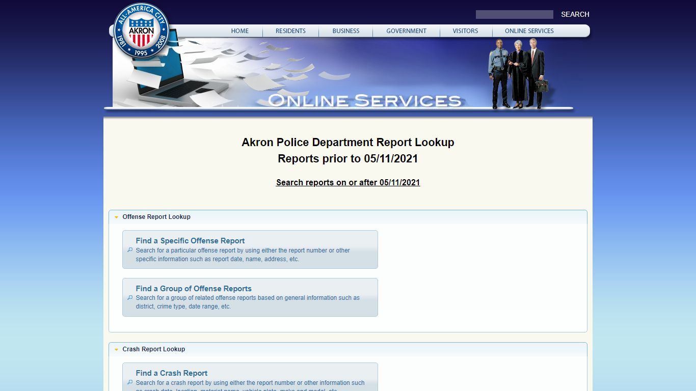 Akron Police Department Report Lookup : City of Akron