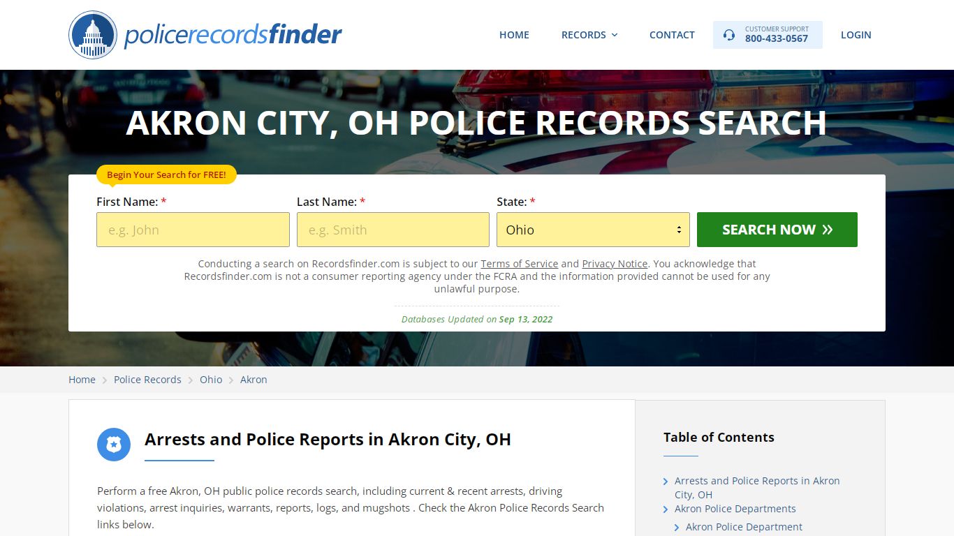 Akron, Hale County, OH Police Reports & Police Department Records