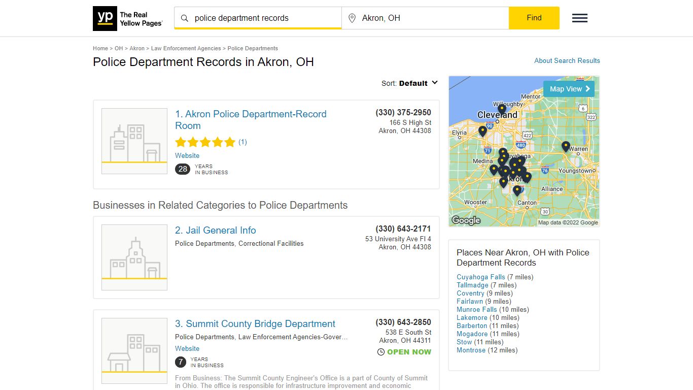 Police Department Records in Akron, OH - yellowpages.com